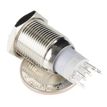 Metal Pushbutton - Latching 16mm, White